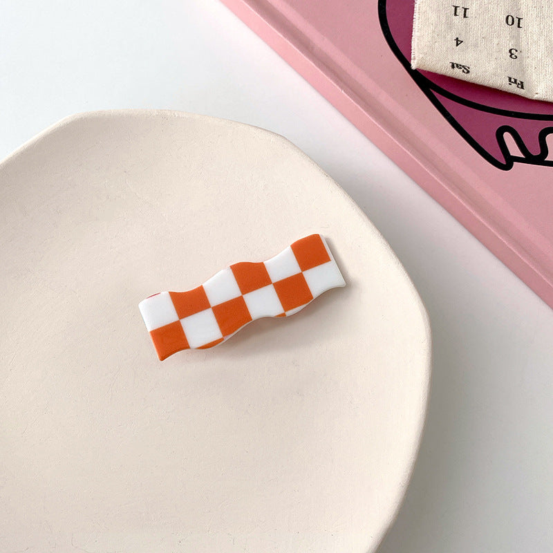 Wavy Checkerboard Hair Clips Sweet Versatile Bangs Clips-Sevenedge Perfect Gifts