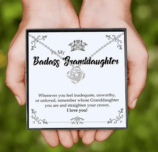 To My Badass Granddaughter | Whenever You Feel Loveknot Necklace-Sevenedge Perfect Gifts