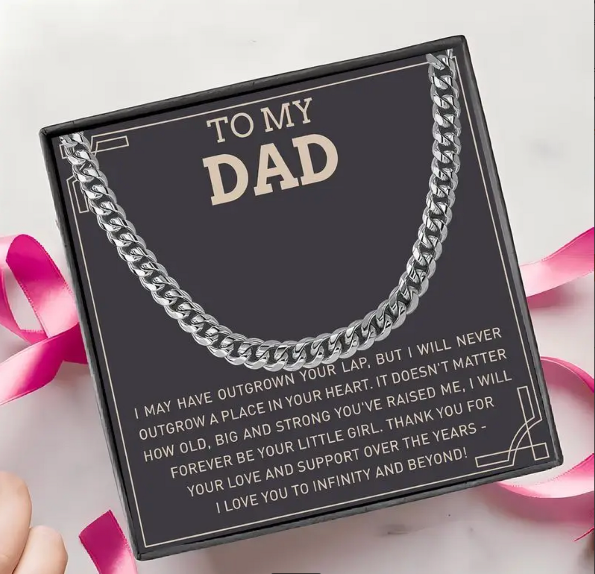 To My Dad | I May Have Outgrown Your Lap Cuban Link Chain-Sevenedge Perfect Gifts