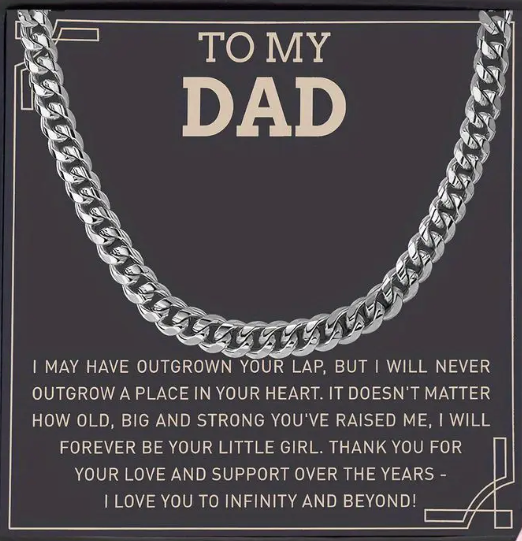 To My Dad | I May Have Outgrown Your Lap Cuban Link Chain-Sevenedge Perfect Gifts