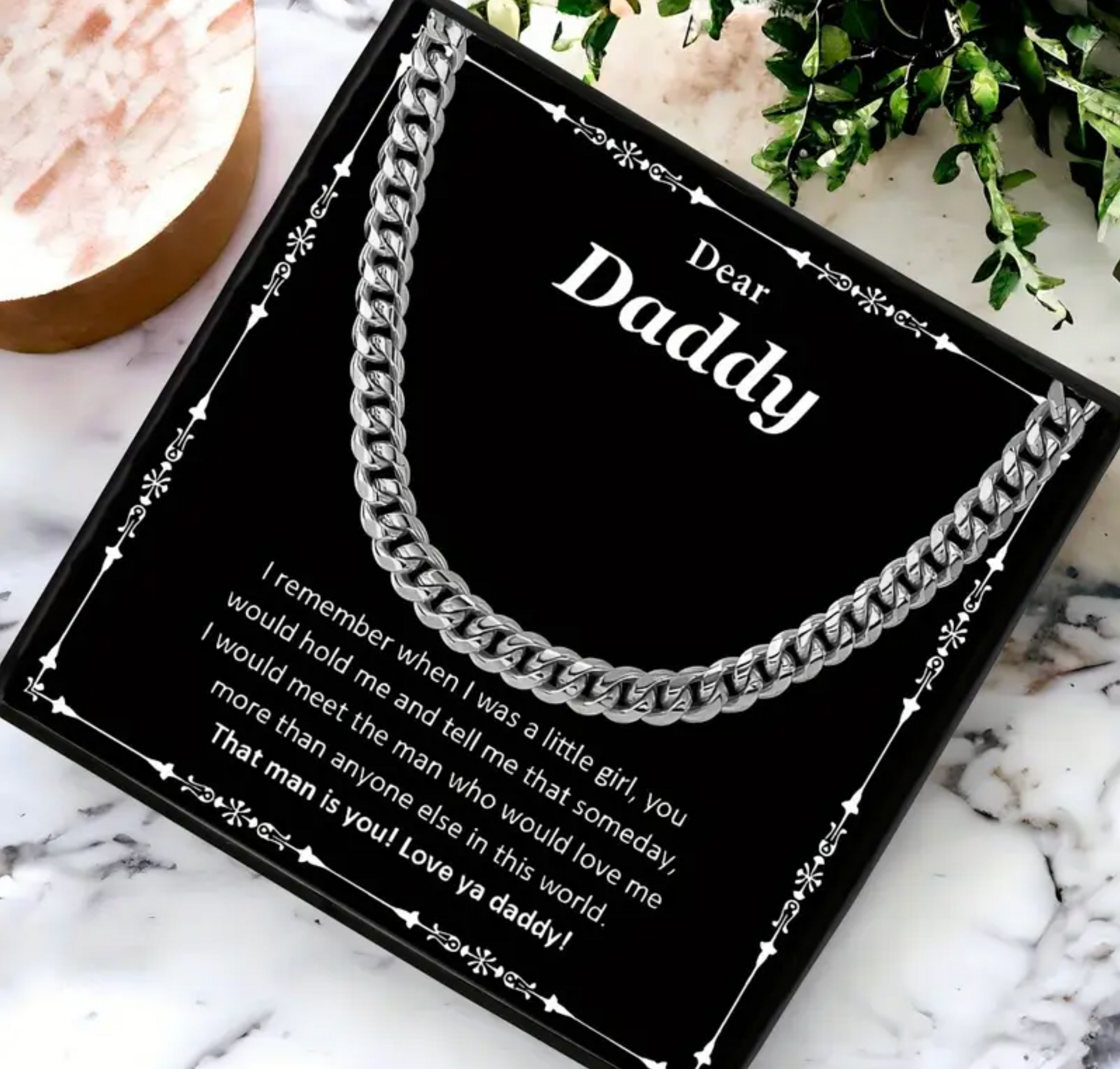 Dear Daddy | I remember When I was A Little Girl Cuban Link Necklace-Sevenedge Perfect Gifts