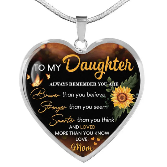 To My Daughter | Always Remember Pendant Heart Necklace-Sevenedge Perfect Gifts