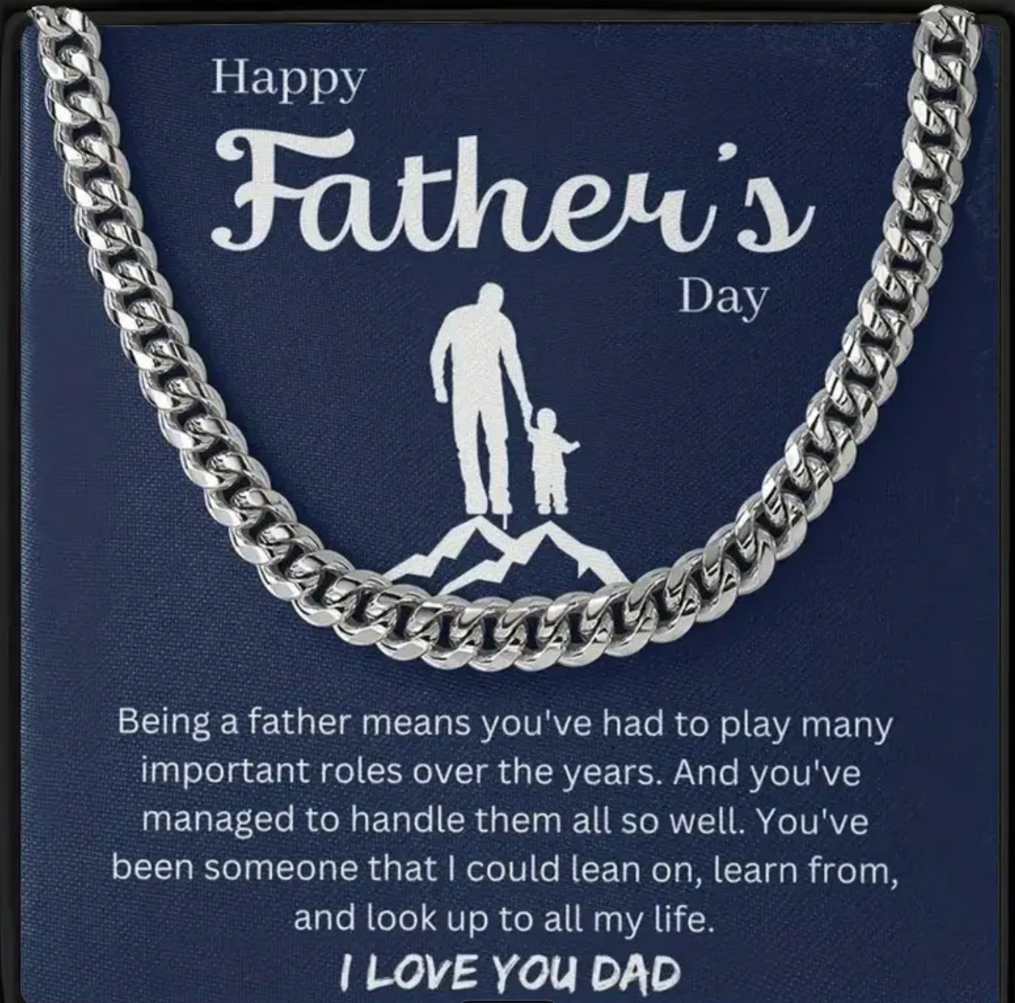 Happy Father's Day | Being a Father Cuban Link Chain-Sevenedge Perfect Gifts
