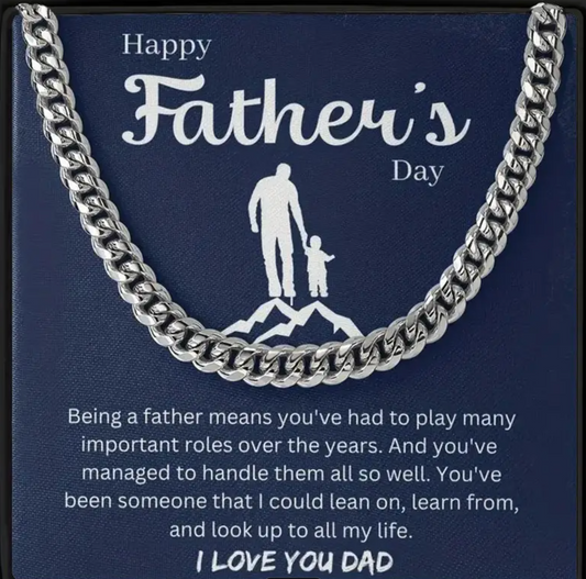 Happy Father's Day | Being a Father Cuban Link Chain-Sevenedge Perfect Gifts