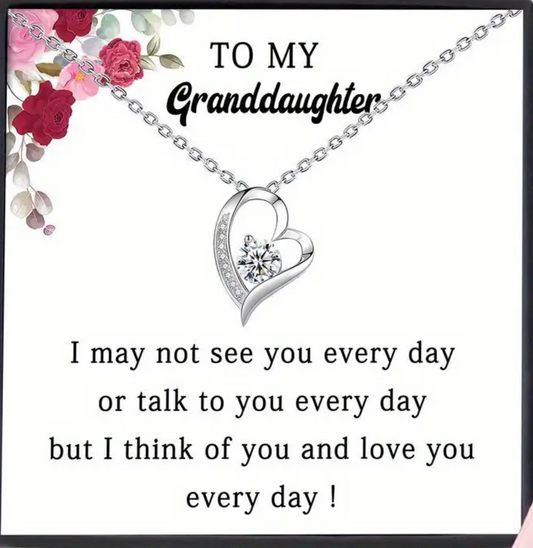 To My Granddaughter ) I May Not See You Everyday Forever Love Necklace-Sevenedge Perfect Gifts