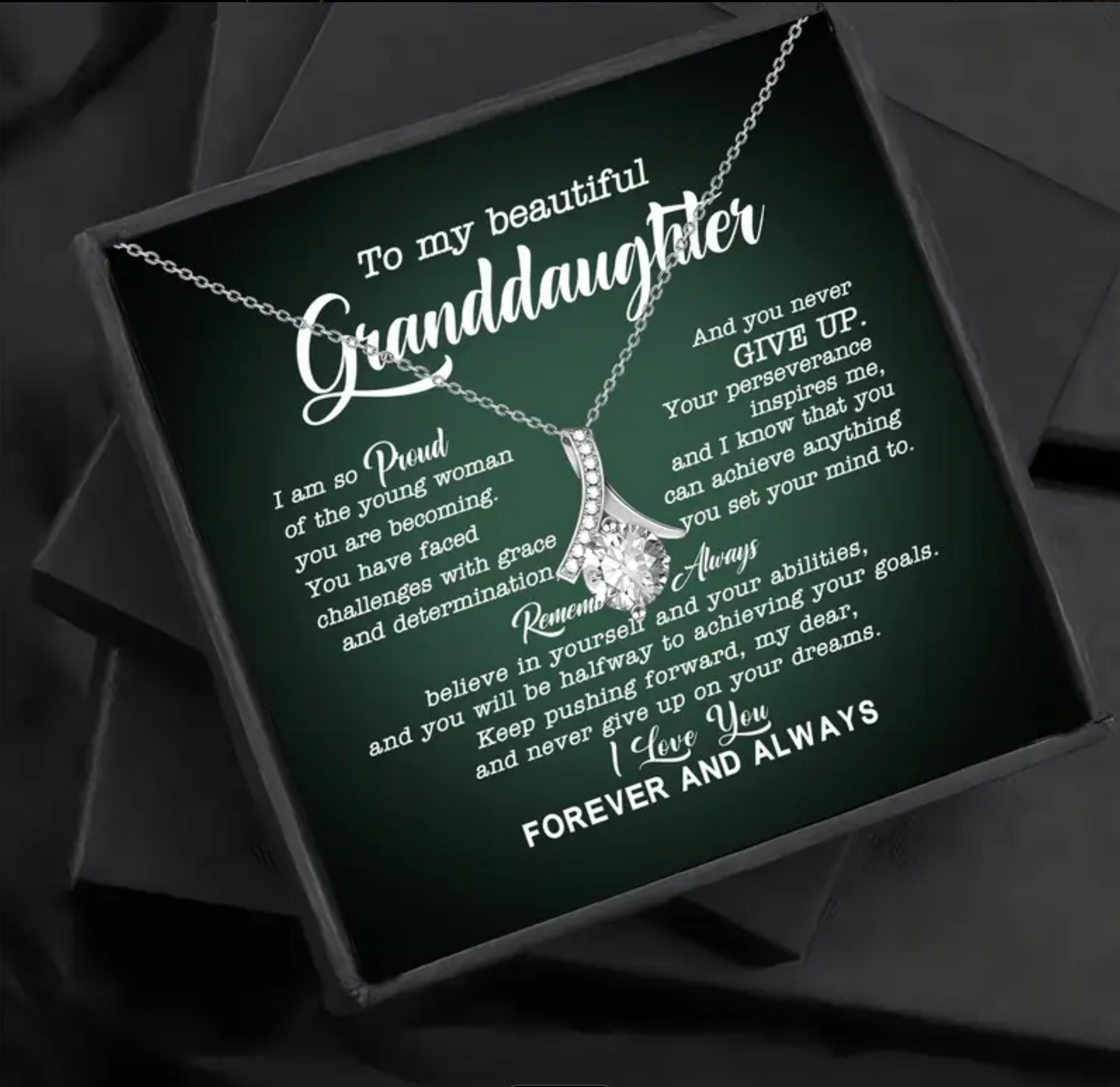 To My Beautiful Granddaughter | I am So Proud Alluring Necklace-Sevenedge Perfect Gifts