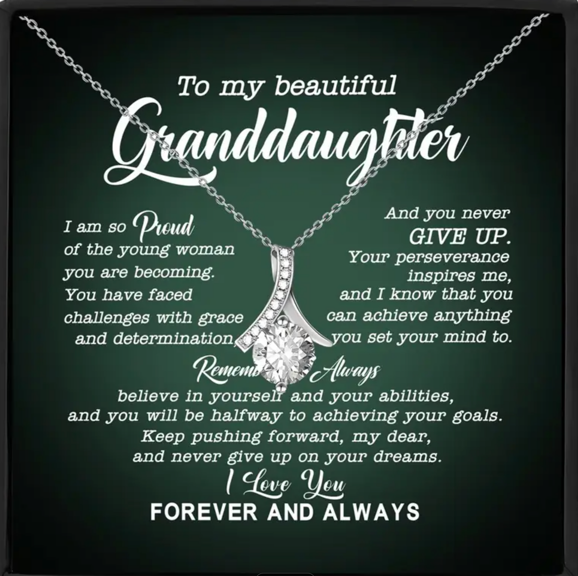 To My Beautiful Granddaughter | I am So Proud Alluring Necklace-Sevenedge Perfect Gifts