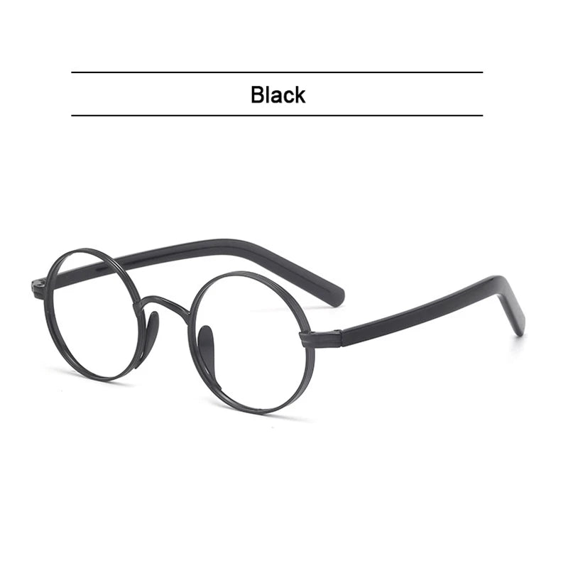 Photochromic Pure Titanium Round Frame Handmade Eyeglasses-Sevenedge Perfect Gifts