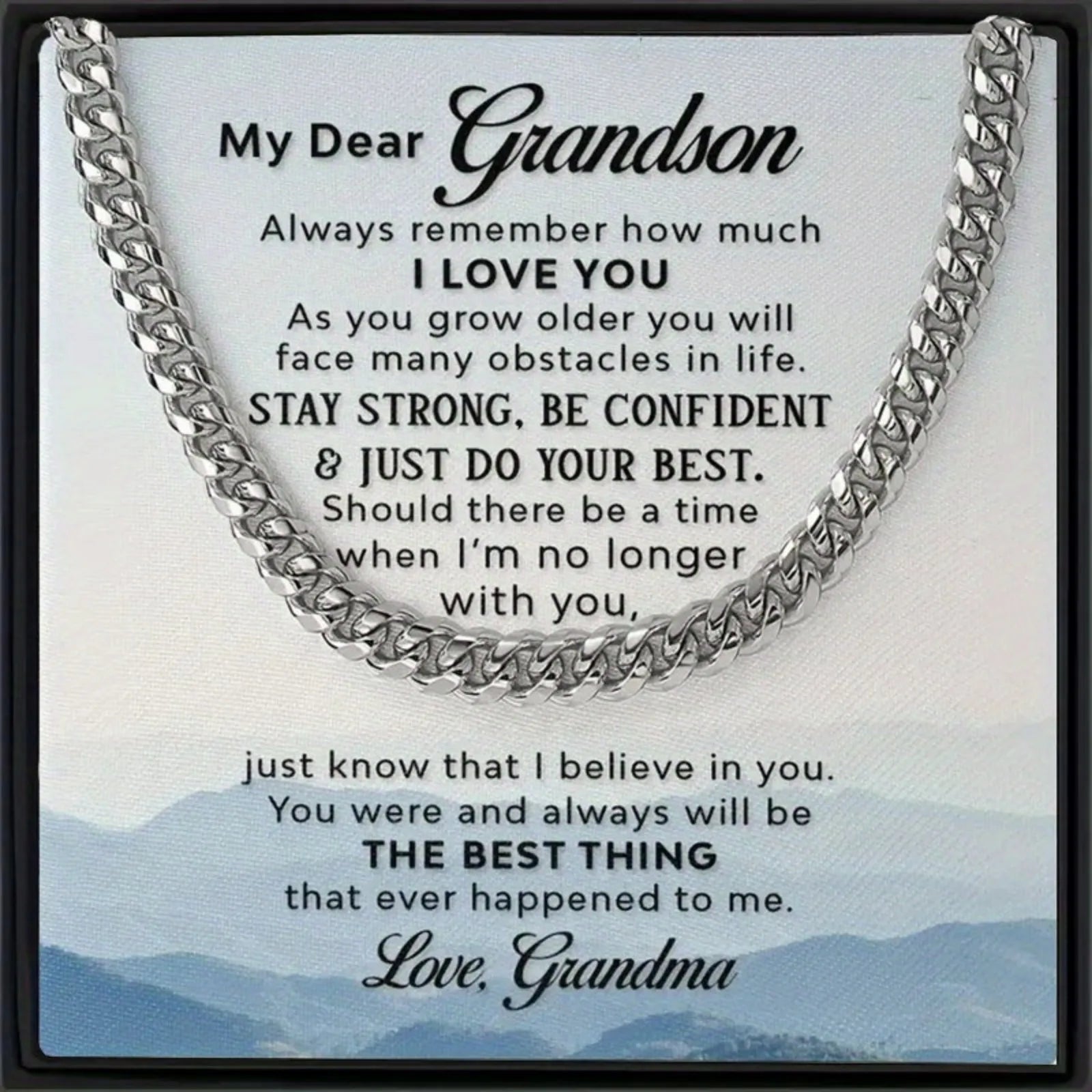 To My Grandson | Always Remember Cuban Chain Necklace-Sevenedge Perfect Gifts