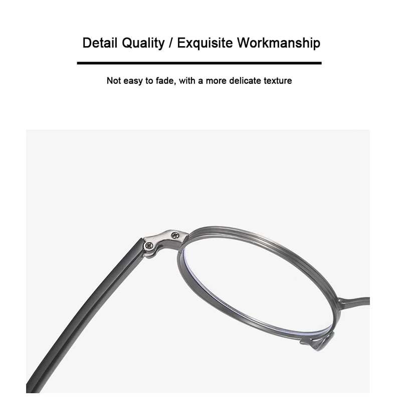Photochromic Pure Titanium Round Frame Handmade Eyeglasses-Sevenedge Perfect Gifts