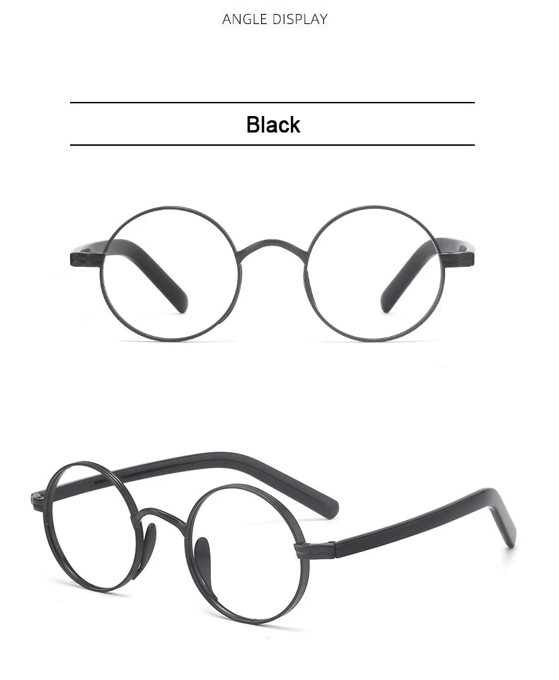 Photochromic Pure Titanium Round Frame Handmade Eyeglasses-Sevenedge Perfect Gifts