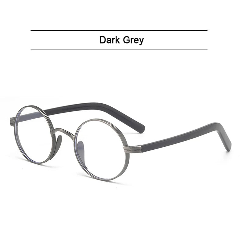 Photochromic Pure Titanium Round Frame Handmade Eyeglasses-Sevenedge Perfect Gifts