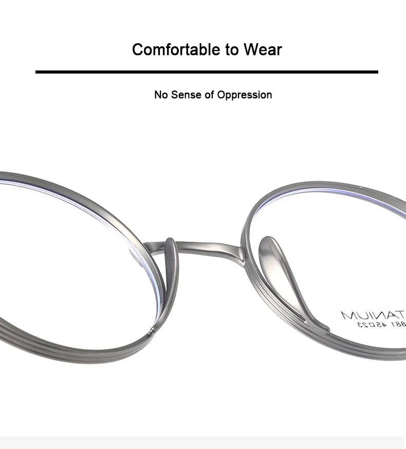 Photochromic Pure Titanium Round Frame Handmade Eyeglasses-Sevenedge Perfect Gifts