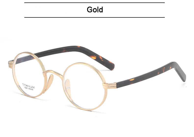 Photochromic Pure Titanium Round Frame Handmade Eyeglasses-Sevenedge Perfect Gifts