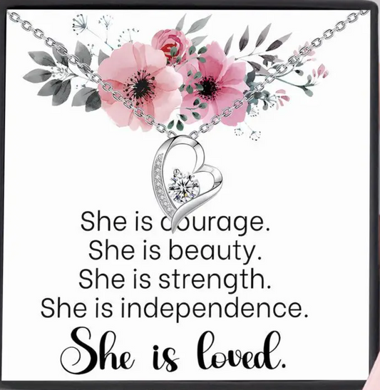 To My Granddaughter | She Is Courage Forever Necklace-Sevenedge Perfect Gifts