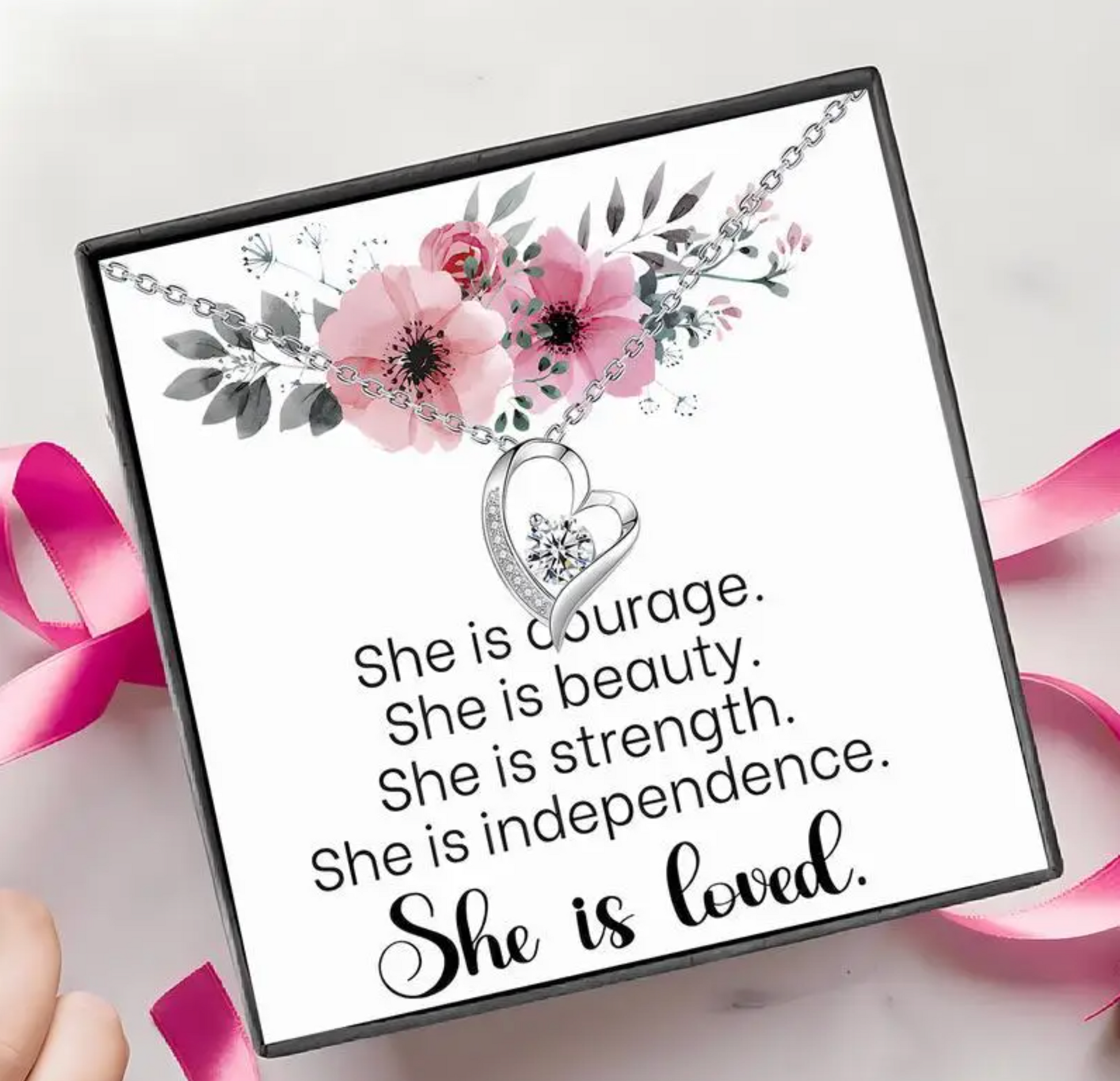 To My Granddaughter | She Is Courage Forever Necklace-Sevenedge Perfect Gifts