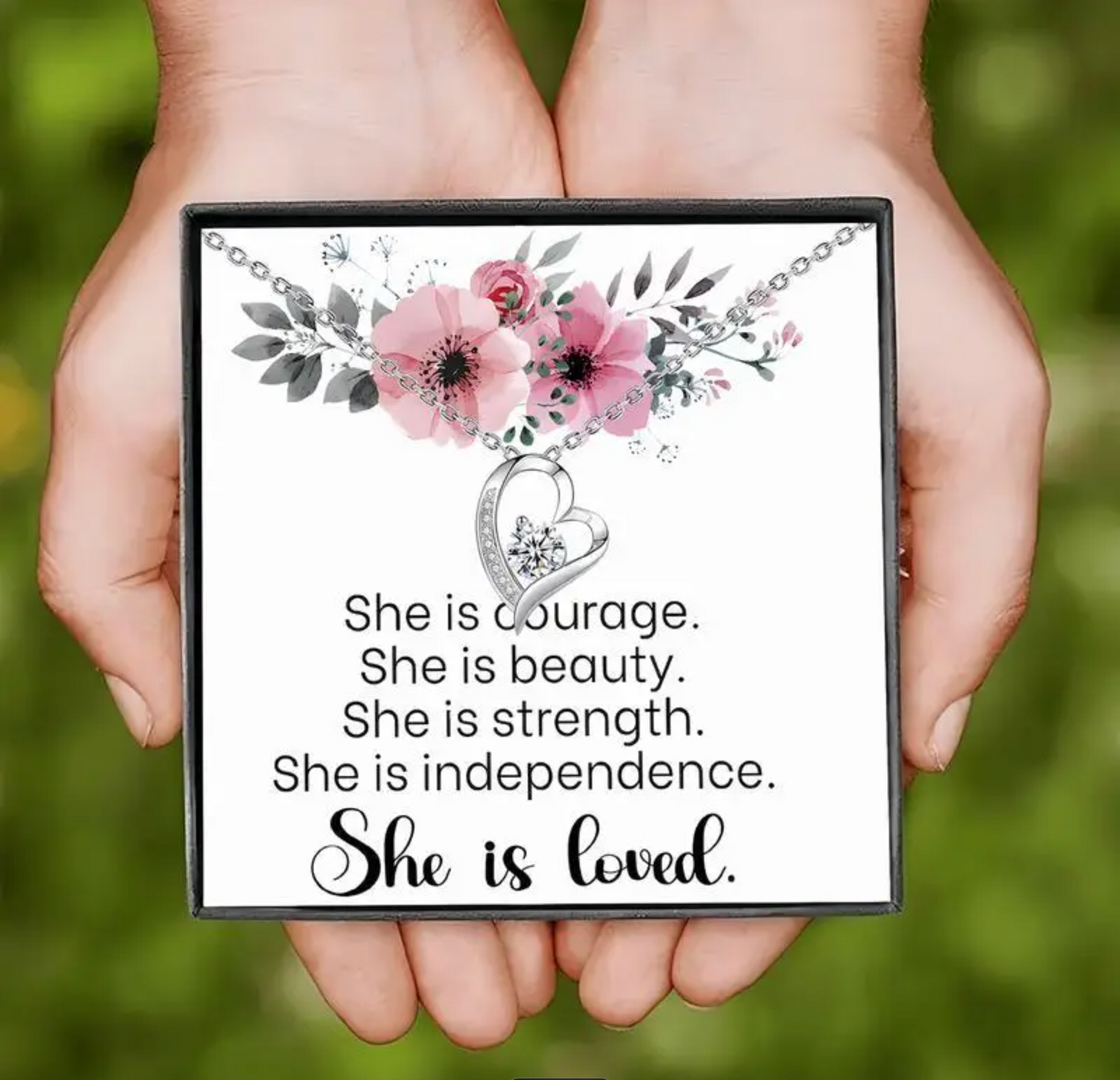 To My Granddaughter | She Is Courage Forever Necklace-Sevenedge Perfect Gifts