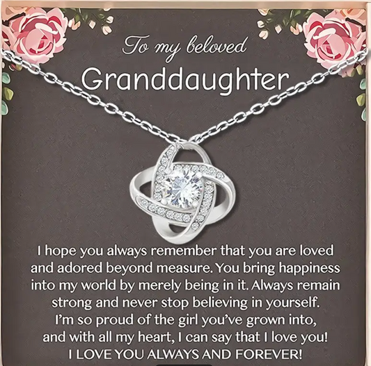 To My Beloved Granddaughter | I Hope You Always Remember Loveknot Necklace-Sevenedge Perfect Gifts