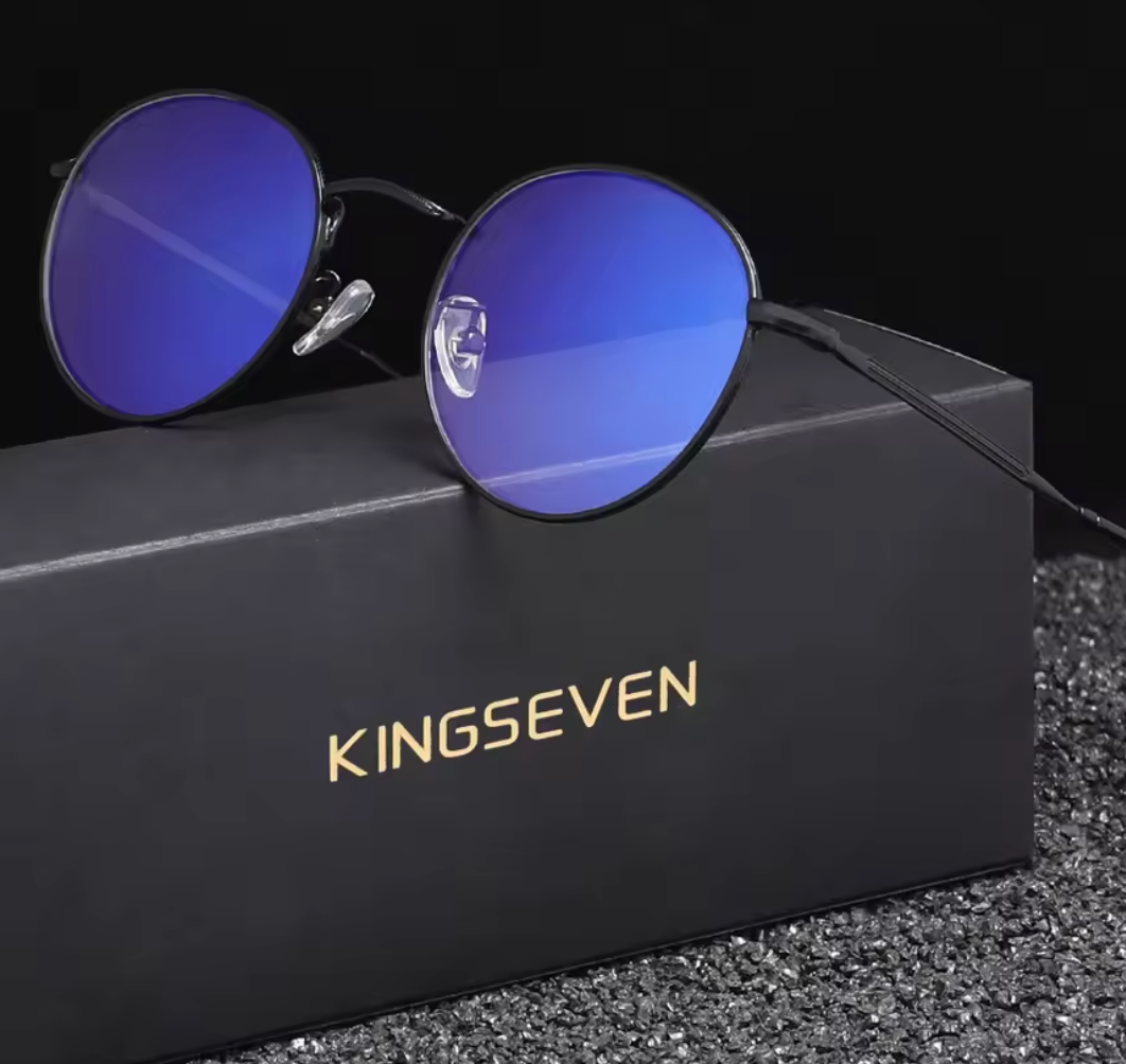 Round Transparent Lens Thin Frame Anti-Blue Light Eyeglasses-Sevenedge Perfect Gifts