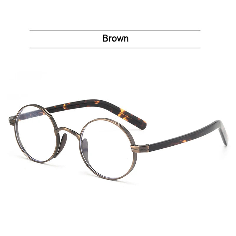 Photochromic Pure Titanium Round Frame Handmade Eyeglasses-Sevenedge Perfect Gifts