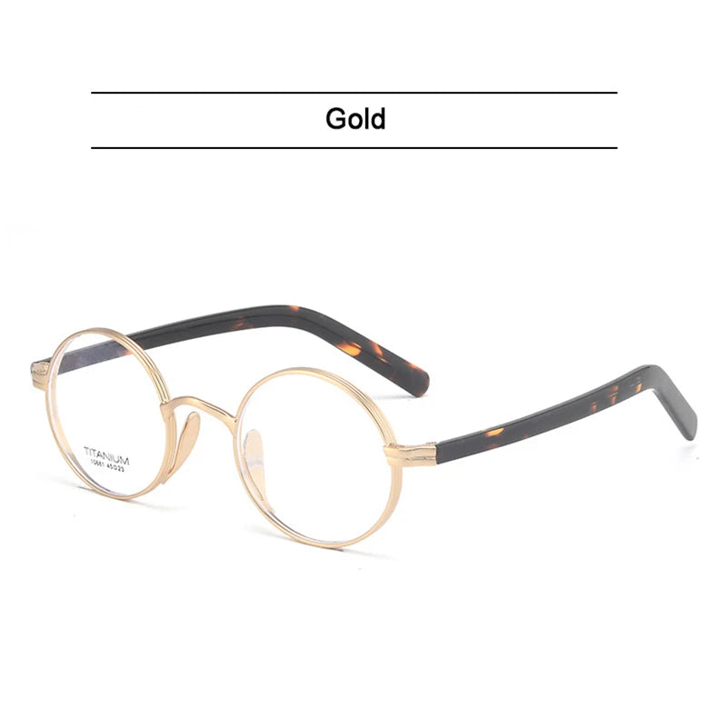 Photochromic Pure Titanium Round Frame Handmade Eyeglasses-Sevenedge Perfect Gifts