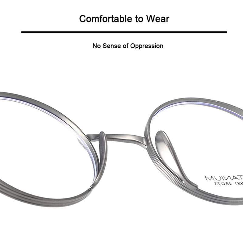 Photochromic Pure Titanium Round Frame Handmade Eyeglasses-Sevenedge Perfect Gifts