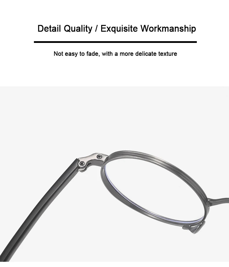 Photochromic Pure Titanium Round Frame Handmade Eyeglasses-Sevenedge Perfect Gifts