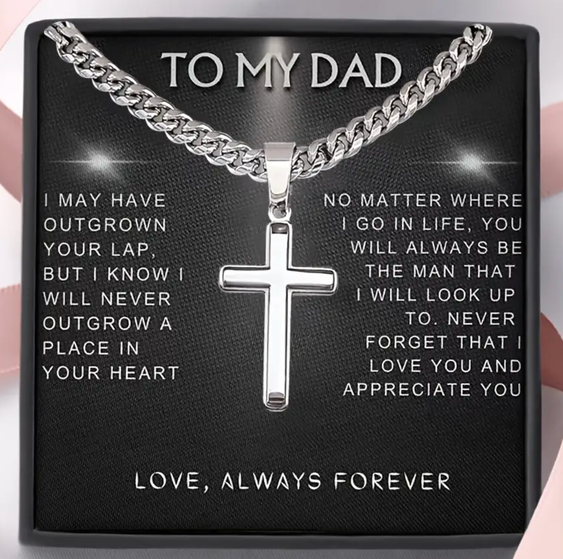 To My Dad | No Matter Where Cuban Link Necklace-Sevenedge Perfect Gifts
