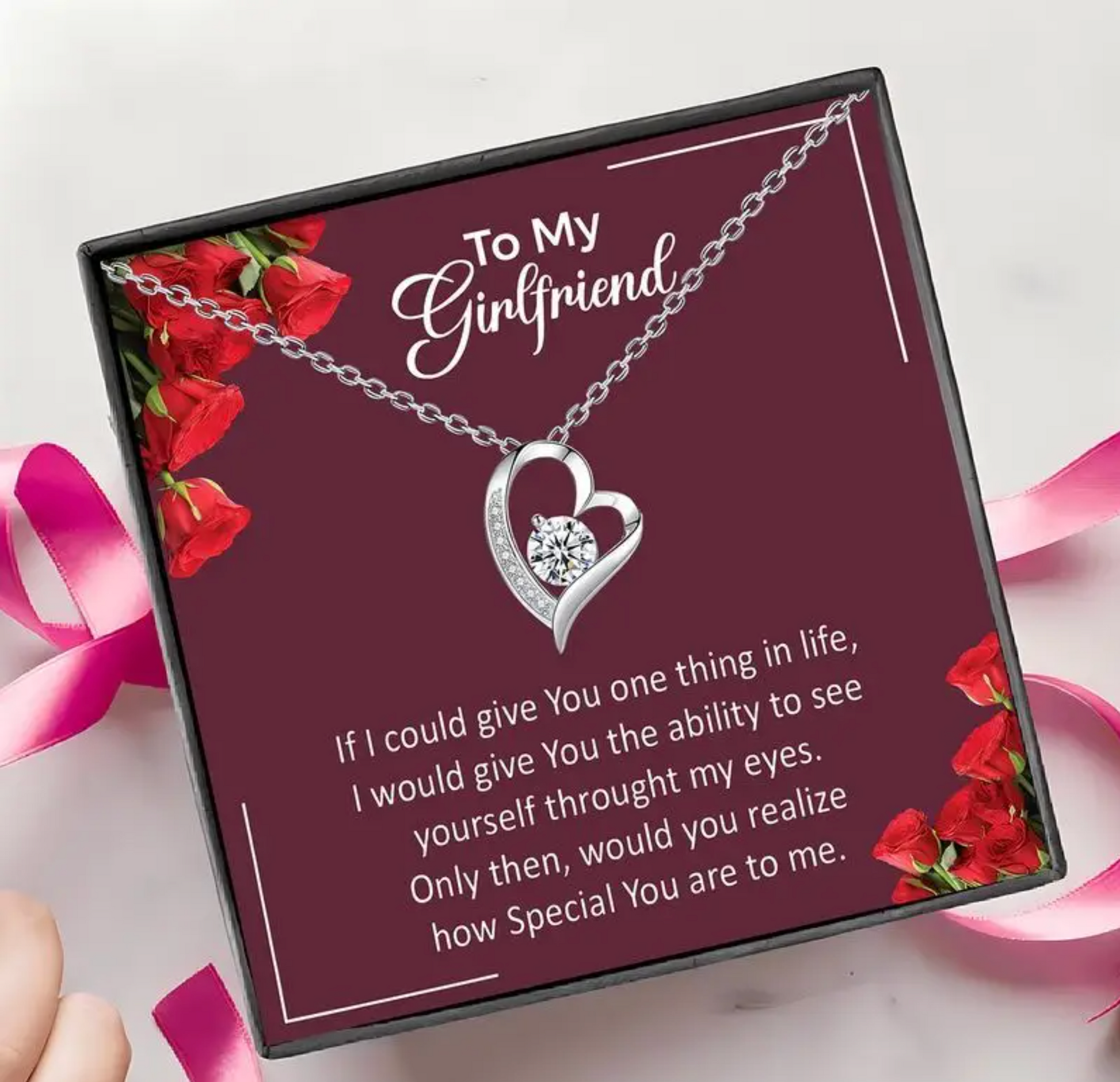 To My Girlfriend | If I Could Give You One Thing In Life Forever Love Necklace-Sevenedge Perfect Gifts