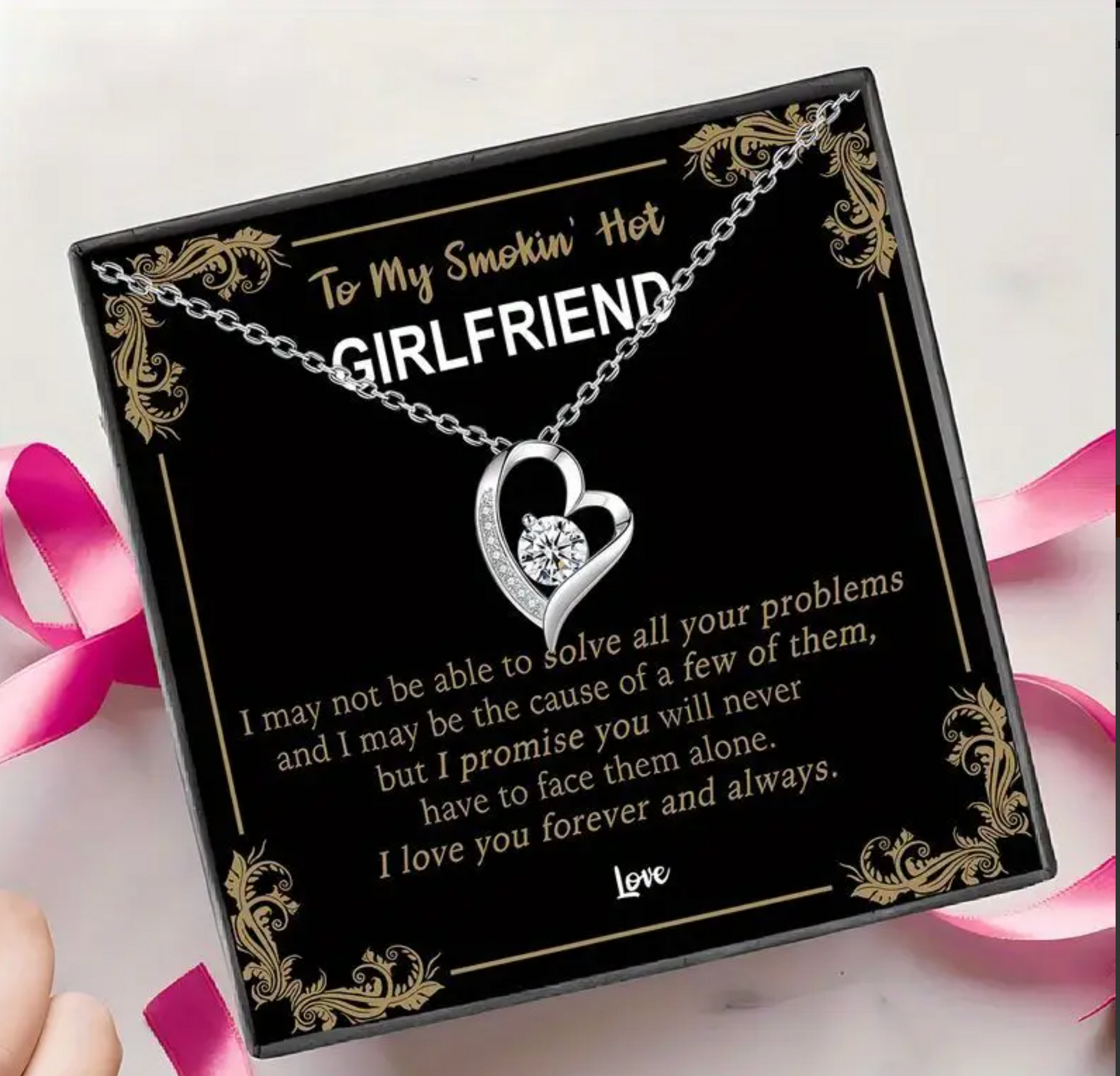 To My Smokin Hot Girlfriend | I May Not Be Able To Solve All Forever Love Necklace-Sevenedge Perfect Gifts