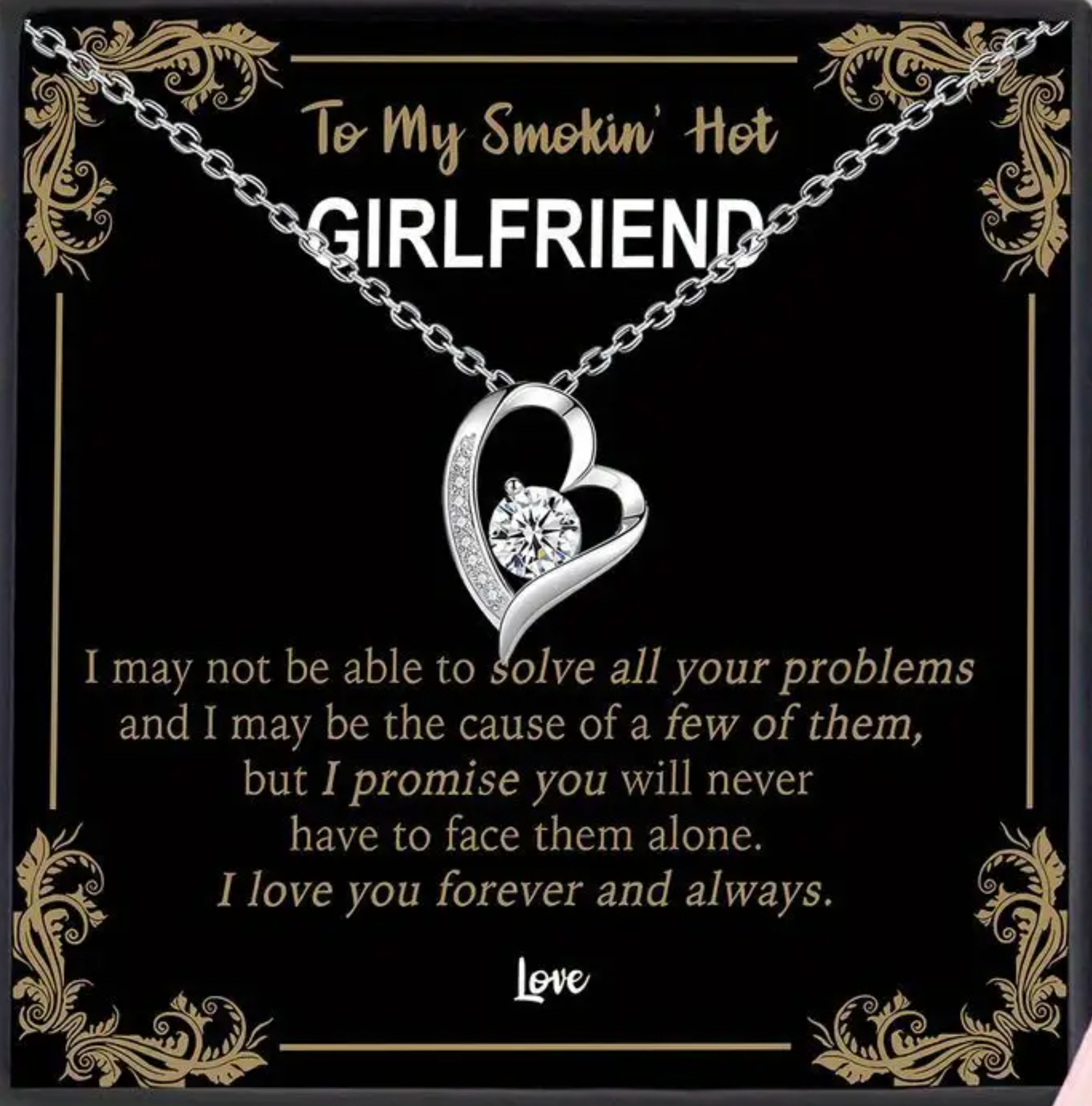 To My Smokin Hot Girlfriend | I May Not Be Able To Solve All Forever Love Necklace-Sevenedge Perfect Gifts