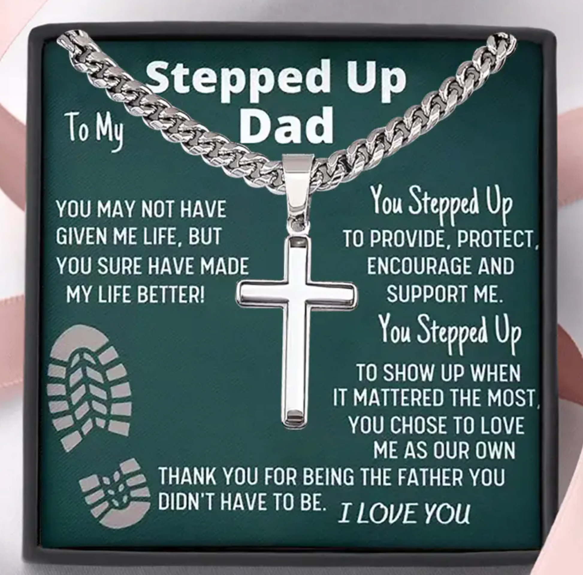 To My Stepup Dad | You May Not Have Given Me Life Cuban Lick Chain Necklace-Sevenedge Perfect Gifts