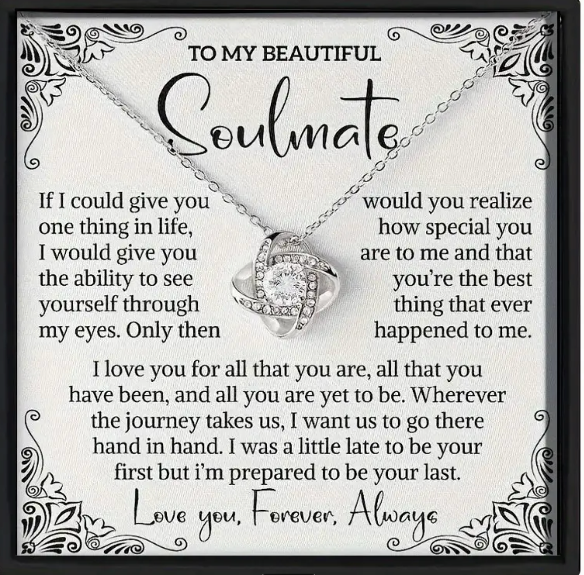 To My Beautiful Soulmate | If I Could Give You Loveknot Necklace-Sevenedge Perfect Gifts