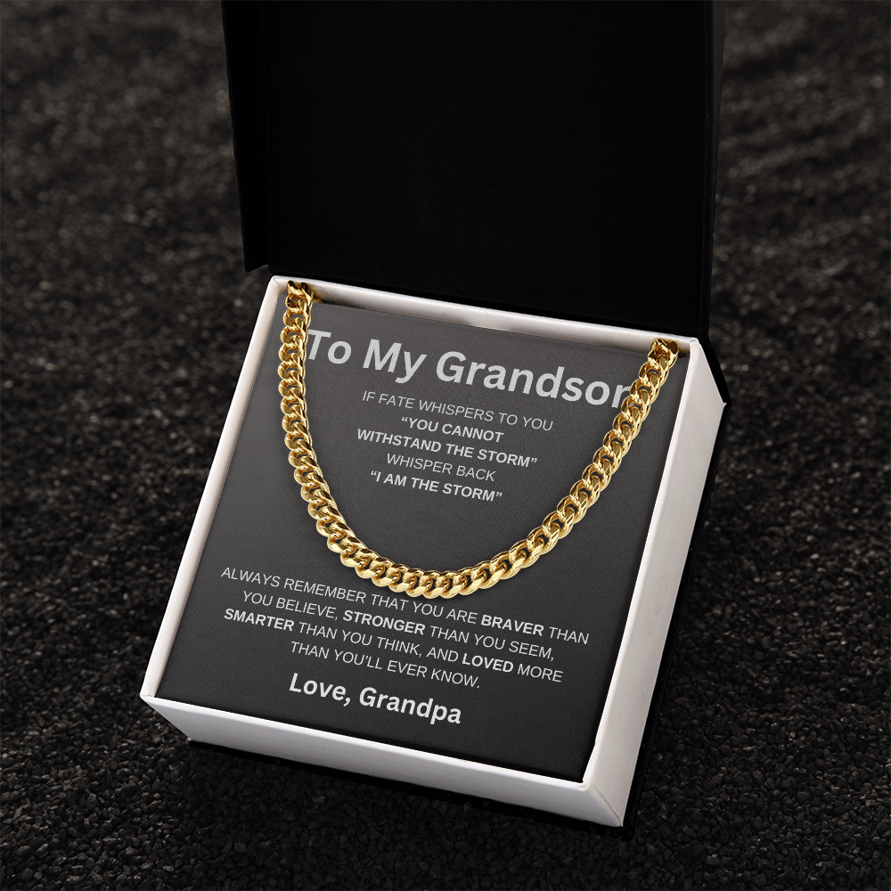 To My Grandson | If Faith Whister To You Cuban Link Chain-Sevenedge Perfect Gifts