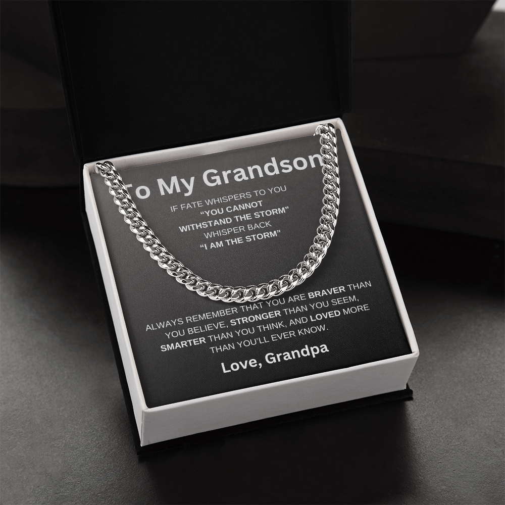 To My Grandson | If Faith Whister To You Cuban Link Chain-Sevenedge Perfect Gifts