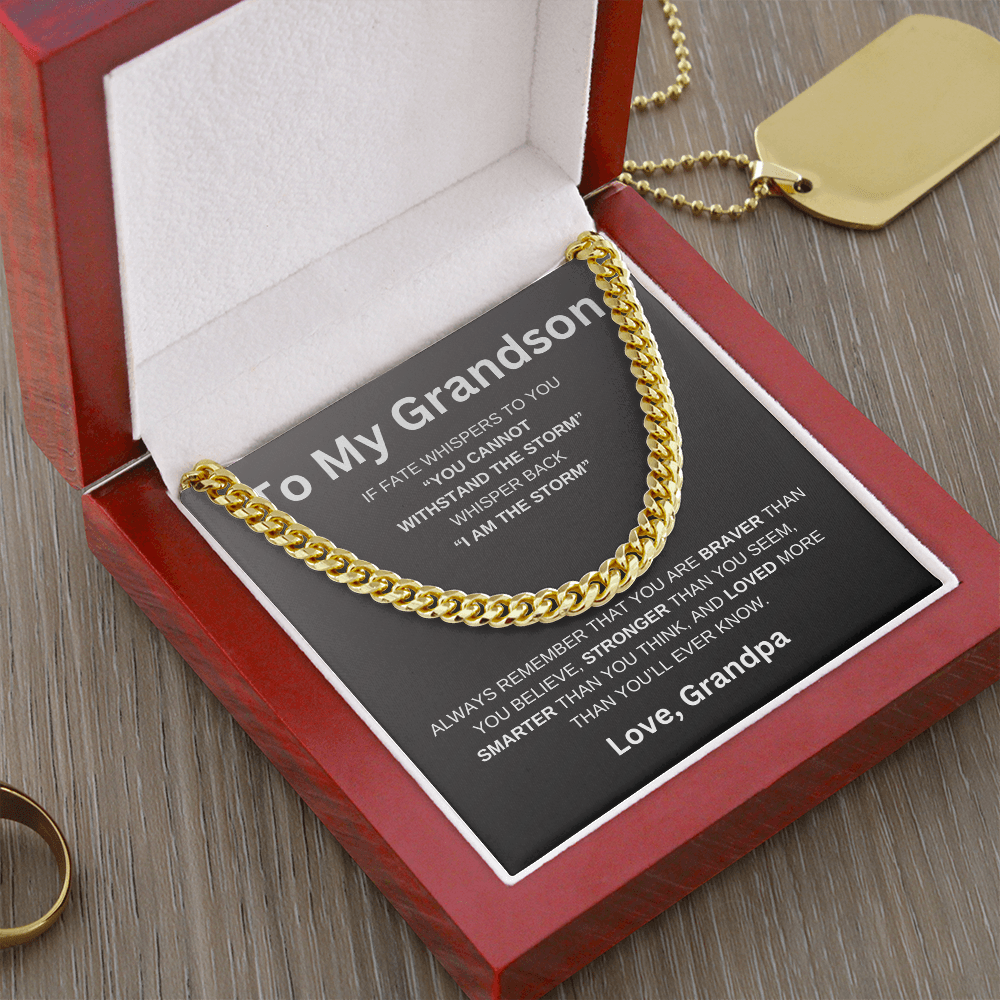 To My Grandson | If Faith Whister To You Cuban Link Chain-Sevenedge Perfect Gifts