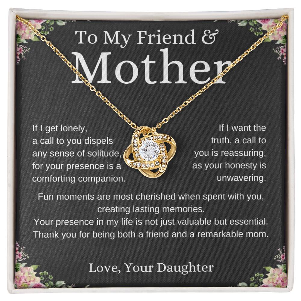 To My Friend and Mother Loveknot Necklace 2-Sevenedge Perfect Gifts
