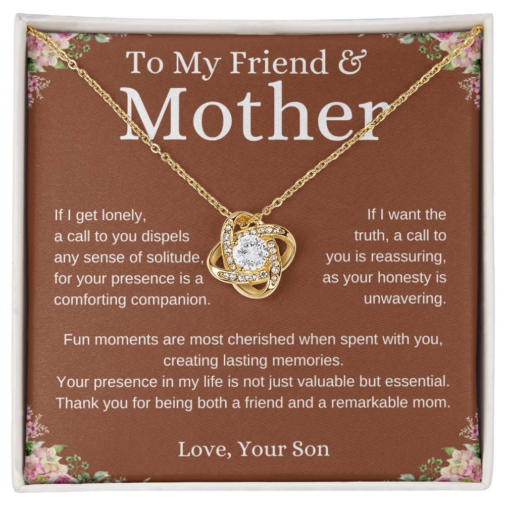 To My Friend and Mother Loveknot Necklace-Sevenedge Perfect Gifts