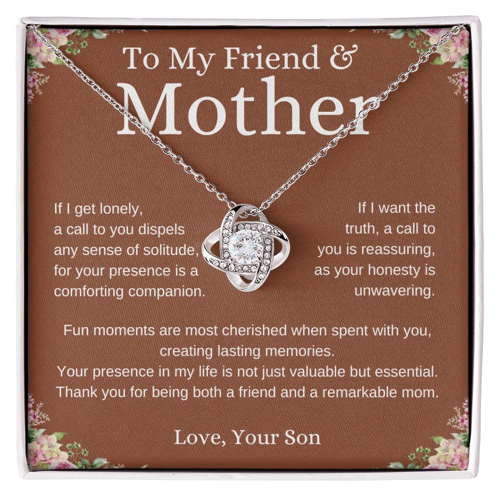 To My Friend and Mother Loveknot Necklace-Sevenedge Perfect Gifts