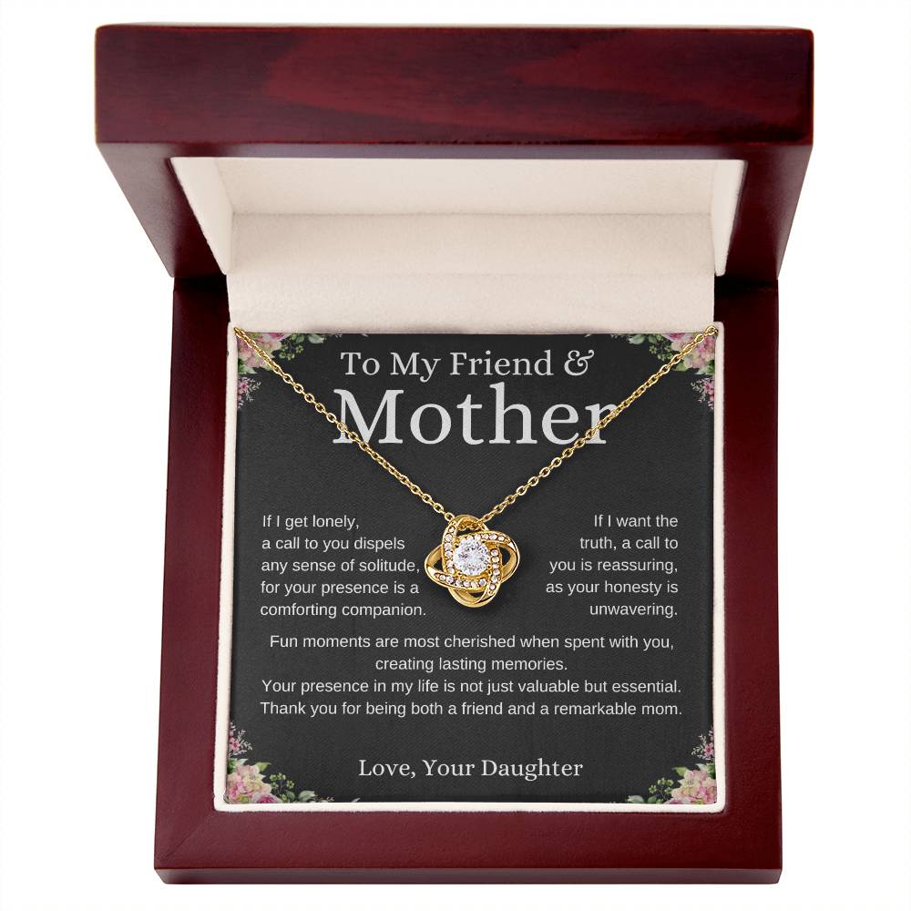 To My Friend and Mother Loveknot Necklace 2-Sevenedge Perfect Gifts