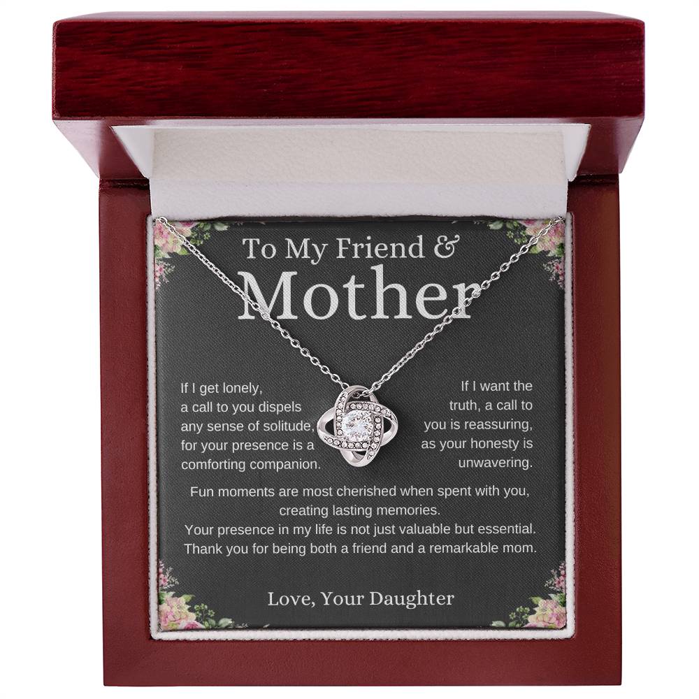 To My Friend and Mother Loveknot Necklace 2-Sevenedge Perfect Gifts