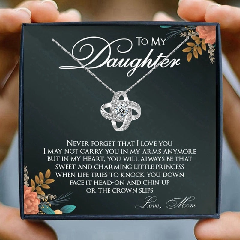 The "My Daughter, My Love" Loveknot Necklace-Sevenedge Perfect Gifts