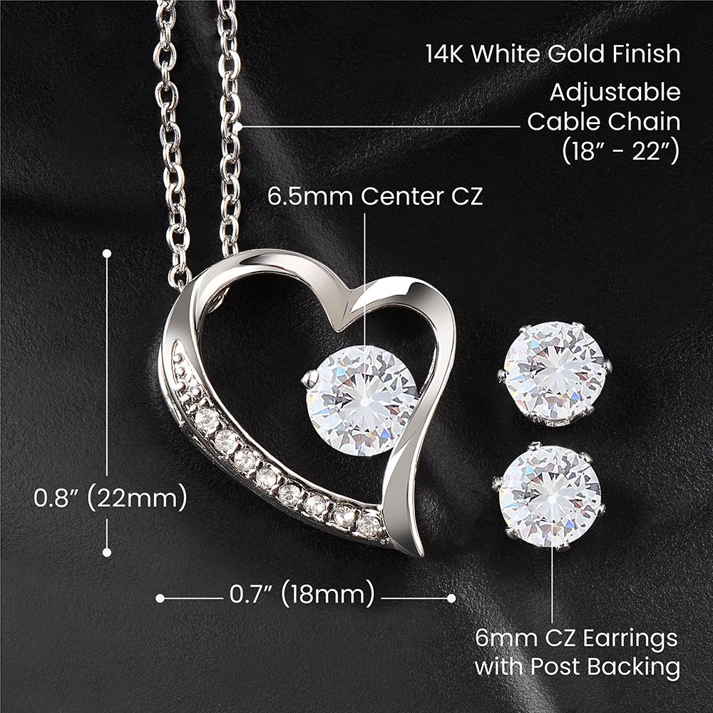 To My Boyfriend's Mom | Forever Love Necklace + Earrings-Sevenedge Perfect Gifts