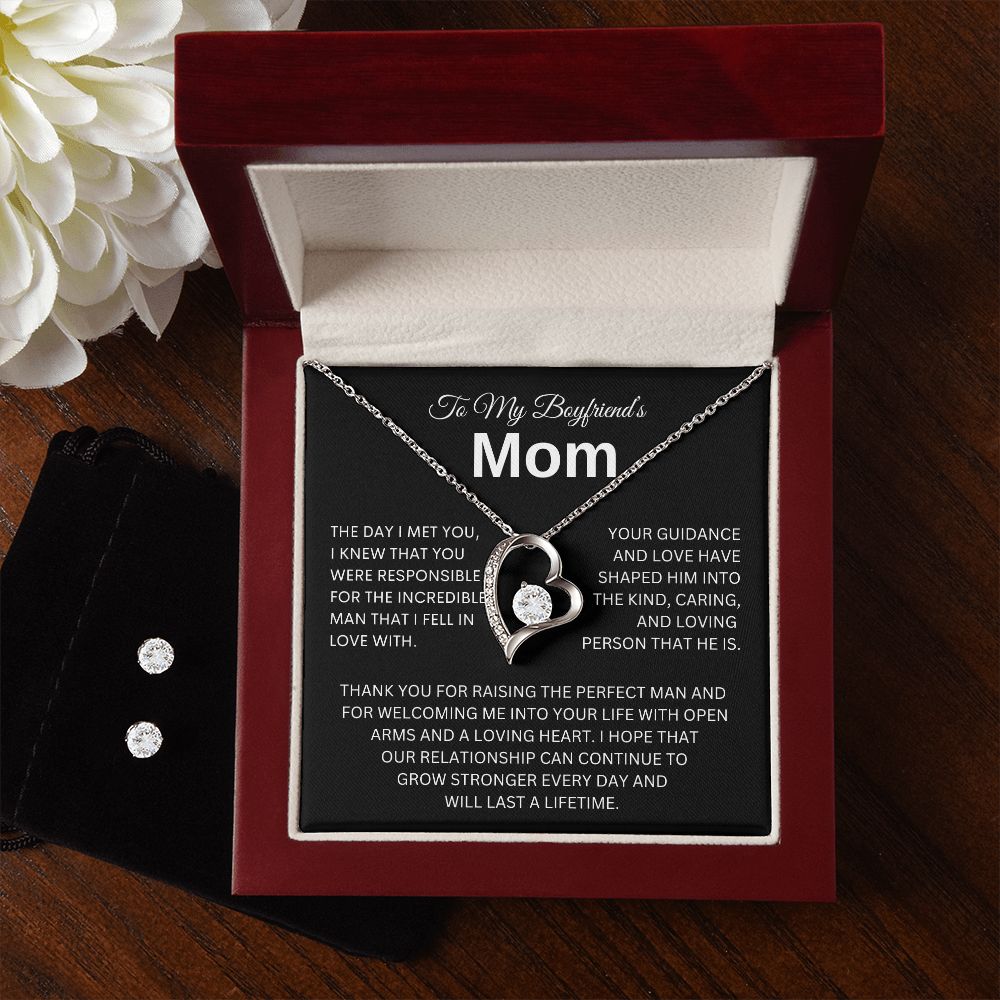 To My Boyfriend's Mom | Forever Love Necklace + Earrings-Sevenedge Perfect Gifts