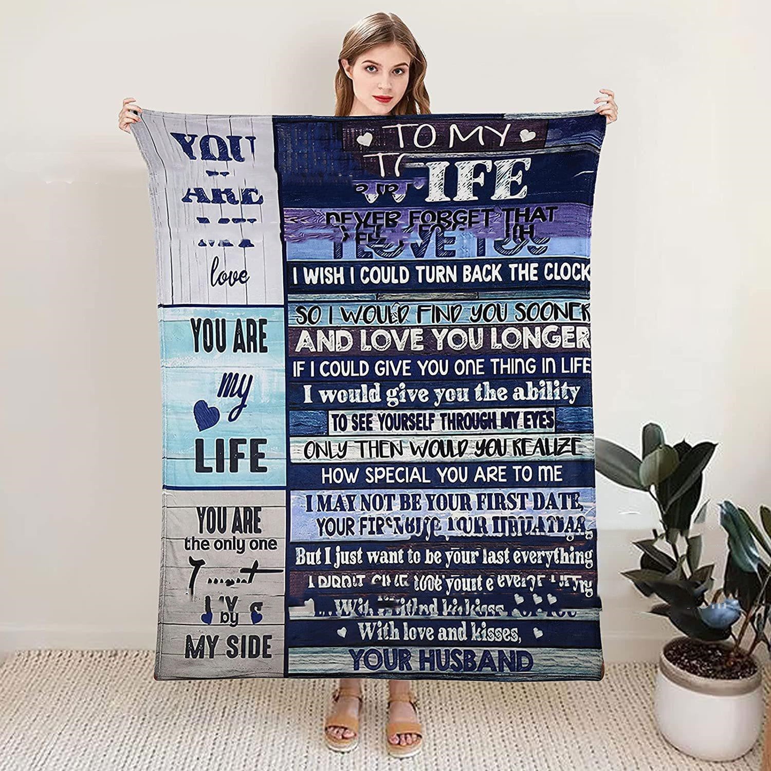 To My Wife Flannel Gift Blanket-Sevenedge Perfect Gifts