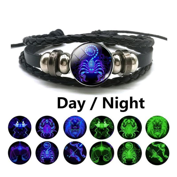 Luminous Zodiac Leather Bracelet-Sevenedge Perfect Gifts