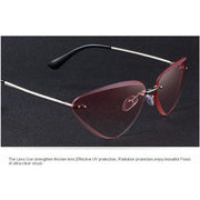 Narrow Dainty Cat-Eye Rimless Sunglasses-Sevenedge Perfect Gifts