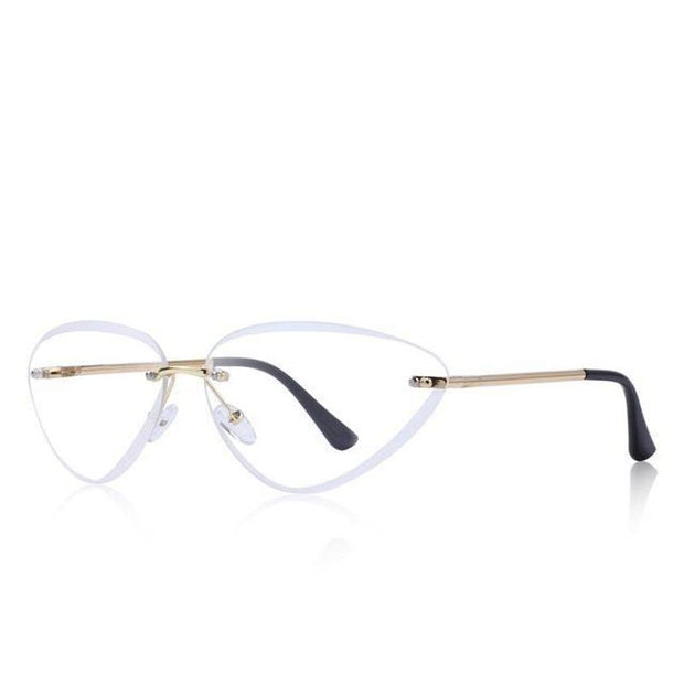 Narrow Dainty Cat-Eye Rimless Sunglasses-Sevenedge Perfect Gifts