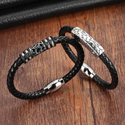 Stainless Steel Genuine Leather Bracelet-Sevenedge Perfect Gifts