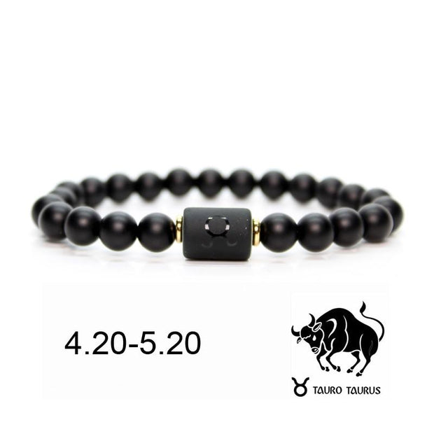 Unisex Black Stone Zodiac Bracelet-Sevenedge Perfect Gifts